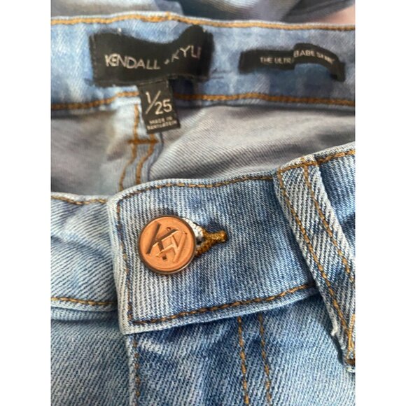 Kendall & Kylie Women's Blue Size 1/25 Skinny Distressed 5 Pocket Jeans - Picture 5 of 10